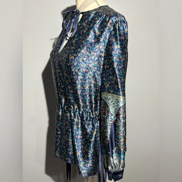 Marina Ferrari/Saks Fifth Avenue Floral 100%Silk Blouse